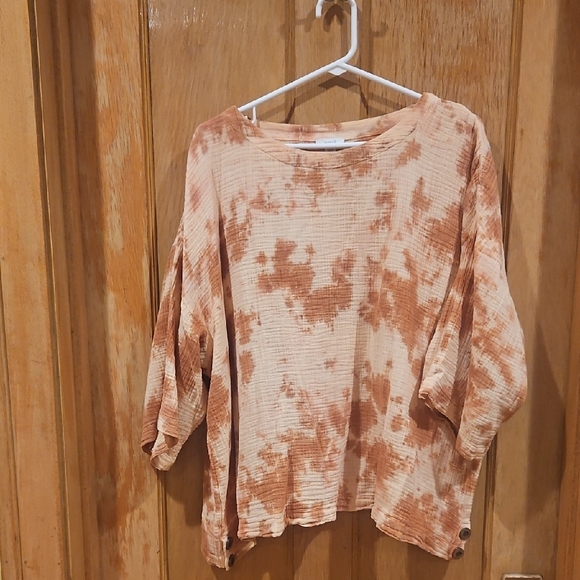 J. Jill Tops - J. Jill Women's Rust Tie-Dye Blouse